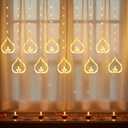 Diwali Curtain String Lights  110 LED Plug-in Lights with 10 Hanging Diya Ring Ornaments, 8 Modes Window Curtain Light for Diwali Home Mandir Decor, Warm White