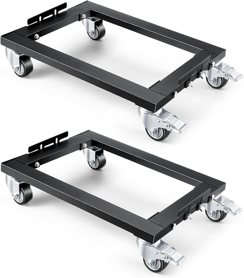 KEDSUM Industrial Mover Dolly 1800LBS × 2Pack, Sturdy Steel Frame Heavy Duty Appliance Dolly, 24 in. x 16 in for Building Material Handling & Moving Heavy Furniture with Ease