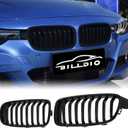 F30 Grille - Black Kidney Single slats Grill Compatible With BMW 3 Series F30 F31 2012-2018 320i 328i 328d 330e 330i 335i 340i 328i,ABS Gloss Black Kidney Grill