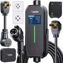 Raylix Upgraded Level 2 Fast EV Charger, 24A Dual Outlet Compatibility/Adjustable Current/Timer, NEMA 14-30 Dryer Outlet & 14-50 Plug, 21FT EV Charging Cable, J1772 Connector for SEA J1772 EVs/PHEVs