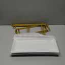 LAUCHUH 3 Tier Serving Tray, Porcelain Serving Platter Tier Serving Stand with Collapsible Sturdier Rack, Serving Trays and Platters Dessert Party Display Set for Valentine's Day, Gold, 12 Inch