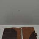 Fan&Ran Lined Leather Journal, 100 Sheets of College Ruled Paper 5.5"x8.5", 1" 3-Ring Mini Binder, Interior Pockets, Refillable