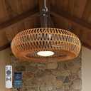 23.6" Outdoor Ceiling Fans with Lights for Patios, Waterproof Plug in Ceiling Fan with Remote, 3CCT Dimmable, Reversible, Gazebo Fan with Hanging Hook for Canopy,Pergola,Porch