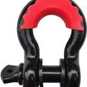 Ring Shackle Tow Truck Hook 3/4 D Ring Shackle 4.75 Ton Tow Truck Hook with Protective Cover Fit Universally(Style 3)