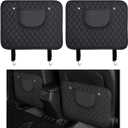 2 PCS Car Kick Mats, Leather Back Seat Protector with Storage Bag, Waterproof Automotive Backseat Cover Pad Prevent Kids Dirt Mud and Scratch, Interior Car Accessories(Black & Black)
