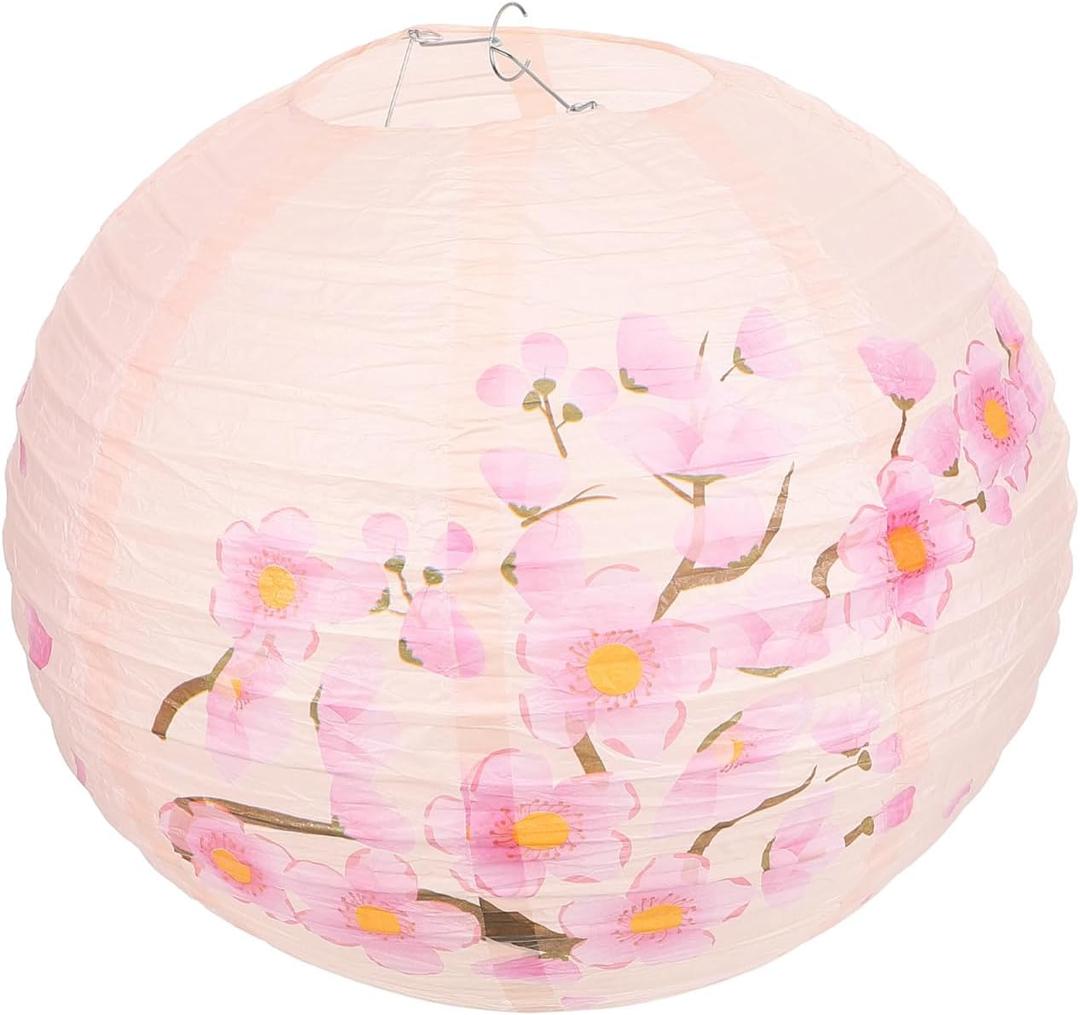 Japanese Paper Lantern 13.8-Inch Cherry Blossom Hanging Lantern for Wedding, Party, Restaurant, Home, Bar