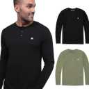 INTO THE AM Long Sleeve Henley Shirts for Men S - 4XL Casual Lightweight Fitted Longsleeve