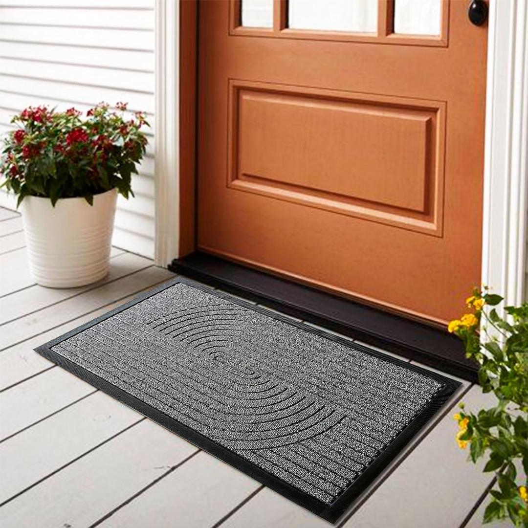 Door Mat for Outdoor Indoor Entrance, Entry Mat Skidproof and Waterproof, Front Door Mats with Durable Non-Slip Backing. Grey, 24"x36" (1-Pack, 24"x36", Nebula Grey)