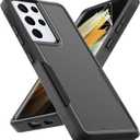 for Samsung Galaxy S24 Ultra Case: Dual Layer Protective Heavy Duty Cell Phone Cover Shockproof Rugged with Screen Protector - Military Protection Bumper Tough - Samsung Galaxy S24 Ultra 2024, Black (Black (PC) + Black (TPU))