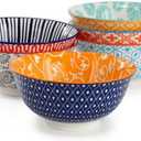 For Elama Emily 6 Piece Assorted Design 20 oz Porcelain Footed Bowl Set in Assorted Colors