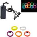 ABALDI EL Wire Neon Light Portable Battery Powered Electroluminescent Wire Pack Drivers High Brightness for Xmas Party Decoration(5x1m,Multi Colours A)