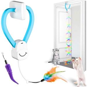 Amazon.com: PANRIO Interactive Cat Toys for Indoor Cats, Enrichment Stimulation Toys, Electric Hanging Door Clip Ribbon Kitty Toy, Automatic Play Chase Exercise Feather Toys for Bored Indoor Adult & Kitten Cats : Pet Supplies
