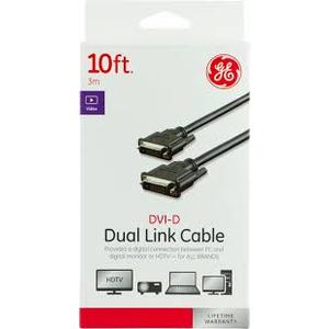 GE DVI-D Dual Link Cable - Black