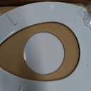 Mayfair Linden Slow Close Toilet Seat, Non Slip Heavy Duty Wood, Easy Install, Elongated, White