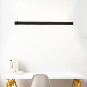 SCON 4FT 30W LED Black Deep Anti-Glare Linkable Pendant Light, UGR<10 0-10V Dimmable Linear Office Lights,3000K-4000K-5000K Switchable Hanging Shop Lighting, for Kitchen/Dining Room/Workshop