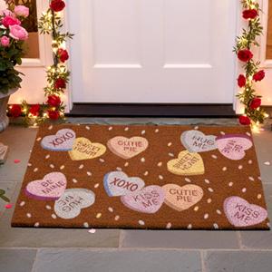 Valentines Door Mat Welcome Outdoor Red Heart Doormats Conversational Hearts Welcome Rug Outdoor Valentines Decorations Non Slip Floor Mats for Porch Entryway Indoor Home Bathroom Decor 30 * 20inches