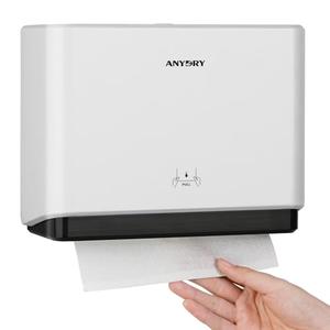 anydry 200-Sheet Wall-Mounted Paper Towel Dispenser, Fits Multi-Fold Towels up to 10x3.1 Inches, Perfect for Home & Business (White)