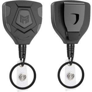 MNGARISTA Heavy Duty Retractable Keychain with Belt Clip, ID Badge Reel Key Chain, Badge Holder with 31.5' Steel Cord and Key Ring, 9.0oz, 2-Pack