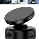 Electric Vacuum Suction Cup Magnetic Phone Mount, 360 Rotatable Magnetic Cell Phone Holder, Adjustable Hands-Free Portable for Magsafe iPhone Car Gym Mirror Smooth Surface(Black)