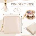 1 Pc Small Travel Jewelry Case Bridesmaid Gift for Bachelorette Wedding Day, Mini Jewelry Pouch Organizer Bag with Zipper, Portable Waterproof Velvet Jewelries Bag for Rings, Necklaces (Beige)