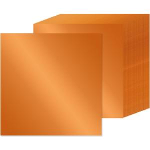 15 Sheets Orange Metallic Cardstock 12" x 12", 92lb/250gsm Thick Foil Shiny Mirror Paper for Crafts, Scrapbook, Card Making, Invitations, Party Decoration