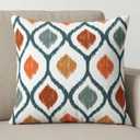Americanflat 20x20 Throw Pillow with Sewn-in Insert - All-in-One Decorative Pillows - No Cover Needed - Soft and Durable Cushion for Bed or Sofa - Polyester - Deep Teal, Orange, Yellow and White