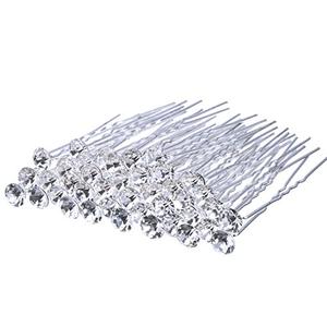 40 Pcs Bridal Wedding Hair Pins, U Shaped Rhinestone Hair Clips, Crystal Silver Wedding Hair Jewellery Hair Styling Accessories, Diamante Hair Clips for Women Girls Bridesmaids Prom