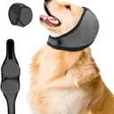 Upgraded Dog Ear Muffs for Noise Protection & Bath, No Shake EarWrap for Hematoma Prevention, Drying & Anxiety Relief, Elastic Waterproof Dog Ear Protector with Soundproof Sponge (Grey, Medium)