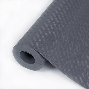 Hersvin Shelf Liners 16 in x 20 ft EVA Drawer Mats, Non-Adhesive Cupboard Pad, Kitchen Cabinet Lining Fridge Cushion (Gray Crossed Stripe, 40.7x610cm)