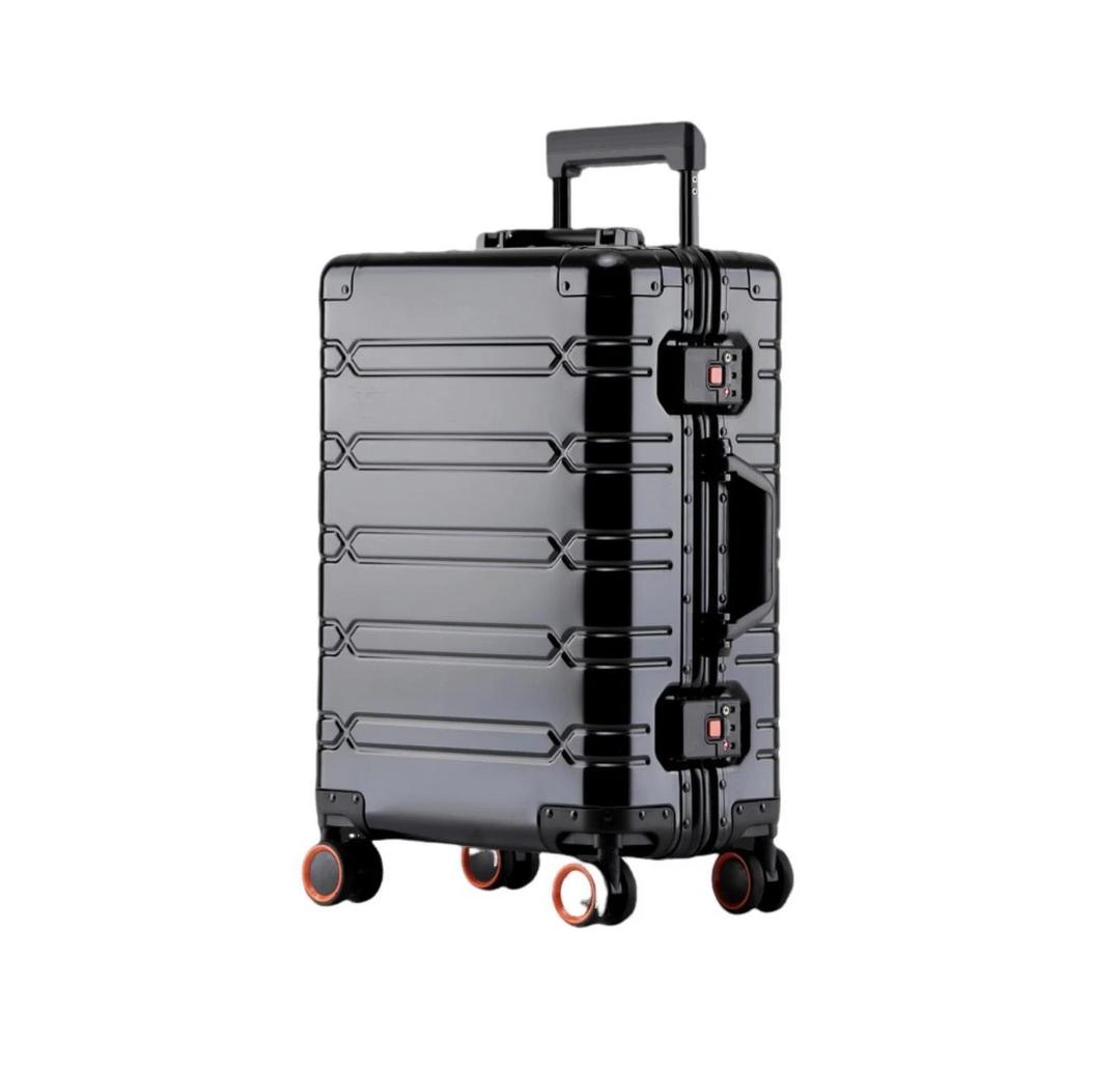 Zipperless Aluminum Hardshell Carry-On Luggage - Perfect for Travel & Business Trips(Black,20 inch)