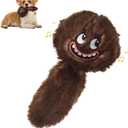 PETGEEK Interactive Squeaky Dog Toy, Upgraded Automatic Moving Vibrating Dog Ball with Plush Cover, 900mAh Rechargeable Bouncing Ball with Recording Music Mode, Crinkle Dog Toy for Pet Boredom, Brown Brown-Upgraded 900mAh