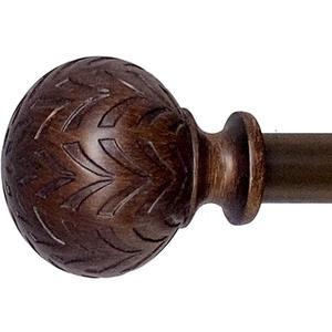 Hermosa 48-86 Inch Adjustable Curtain Rod Set, 5/8 Inch Diameter in Walnut