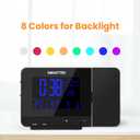 SMARTRO SC31B Digital Projection Alarm Clock with Weather Station, Indoor Outdoor Thermometer for Bedrooms, USB Charger, AC Battery Operated