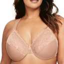 Glamorise Full Figure Plus Size Wonderwire Front-Closure Bra Underwire #1245, Size 48DD