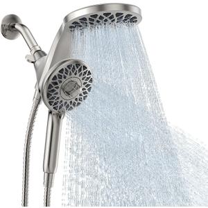 High-Pressure Rain Shower Head with Handheld Spray Combo: Detachable Dual Shower Head with 10 Spray Modes - Upgrade Knob Spray Mode Selector and Magnetic Guidance Docking System