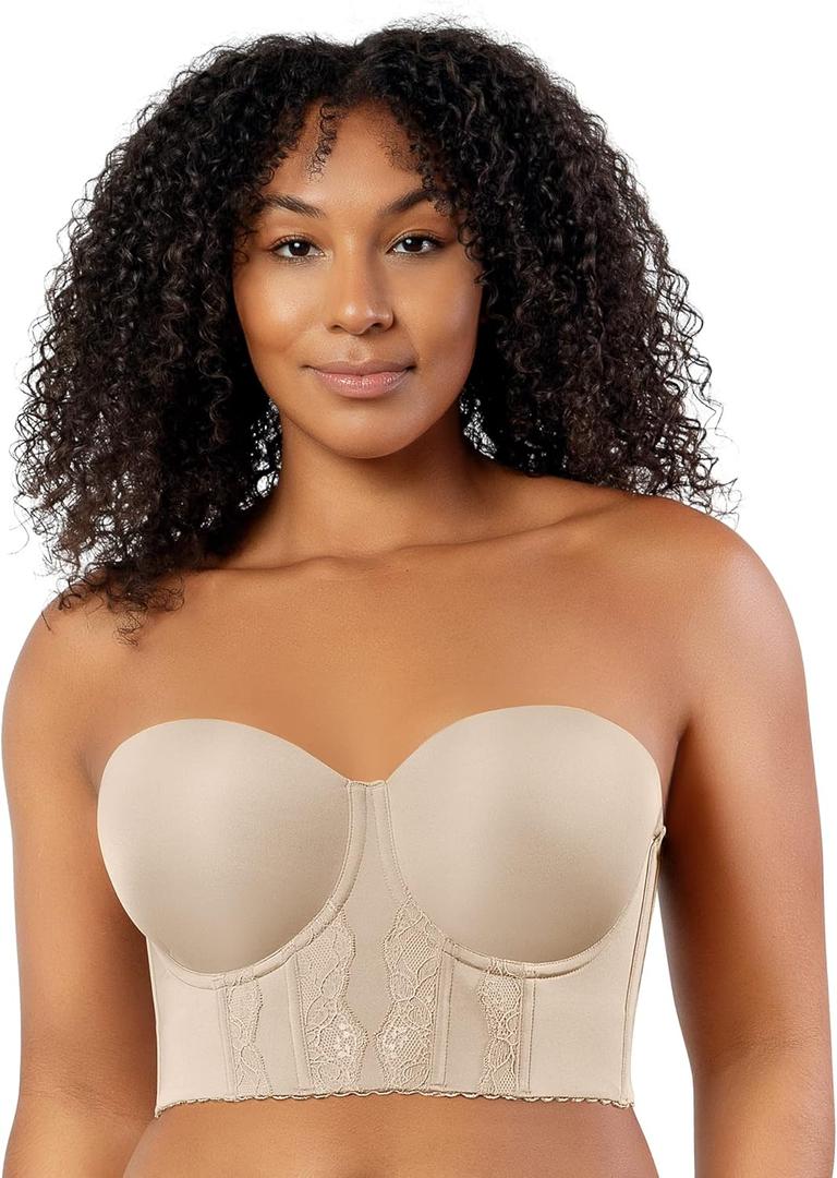 PARFAIT Elissa P50116 Women's Full Bust and Full Figure Strapless Longline Bra (34DD, European Nude)
