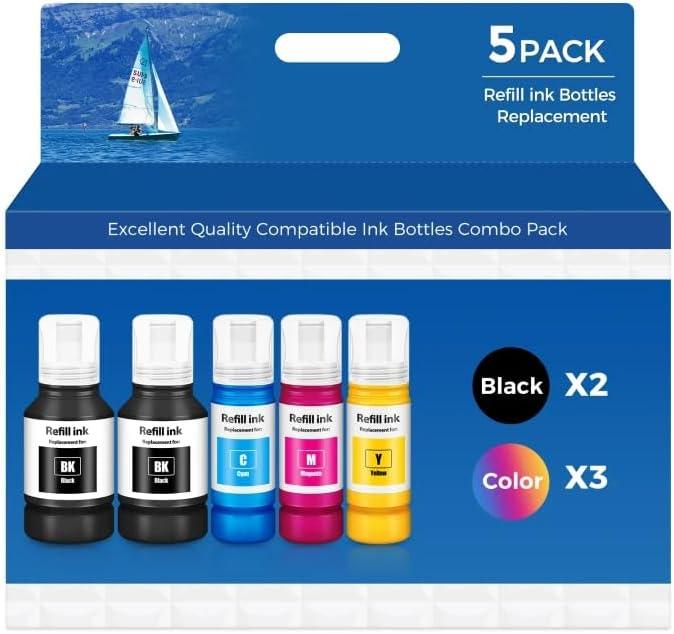 Compatible for EPT502 Ink Refill Bottles ET-2850 ET-3850 ET-4850 ET-15000 Ink Refill for ET 2850 ET 3850 ET-4760 ET-3760 ET-4950 ET-2760 ET-3830 ET 4850 ET 4950 ET 15000 ET 3760 ET-2980 ET-3950 Ink