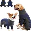 Dog Winter Coat Soft Fleece Dog Clothes for Cold Weather, Warm Dogs Pullover Pajamas Cozy Cold Weather Jacket Full Body Suit Windproof Fleece Sweater for Dogs Walking Hiking Sleeping (Blue S)