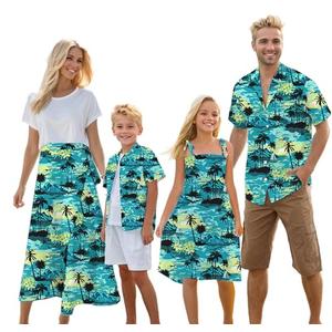 Cromoncent Hawaiian Outfits for Family, Hawaiian Skirt, Hawaiian Teal, Medium, Skirt Only, Medium 