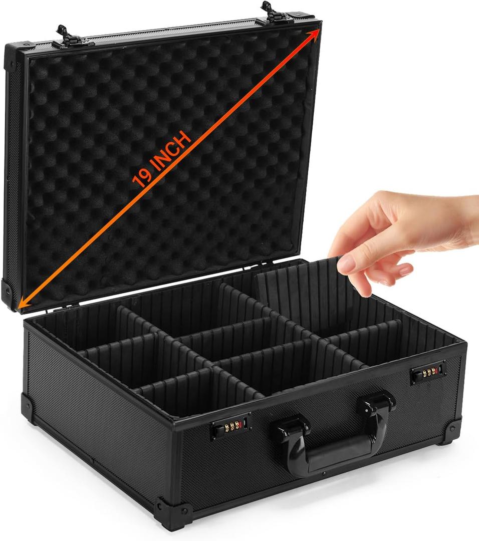 Storage Lock Box -16x 12 x 6.5 Inch Large Combination Lock Boxes for Important Document Collection Organizer- Lockable Safe Storage Box Medicine Box, Lockable Boxes for Personal Items