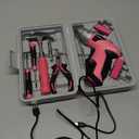 Hi-Spec Cordless Electric Screwdriver, Power Screw Driver Set with Pink Compact Tool Kit for Small Repair and Maintenance- Ideal Housewarming Gift,19 Piece