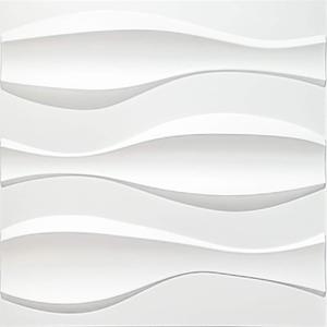 Art3d 19.7" x 19.7" (Pack Of 12) Wall Panel Wave, White Art3d 19.7" x 19.7" (Pack Of 12) Wall Panel Wave, White