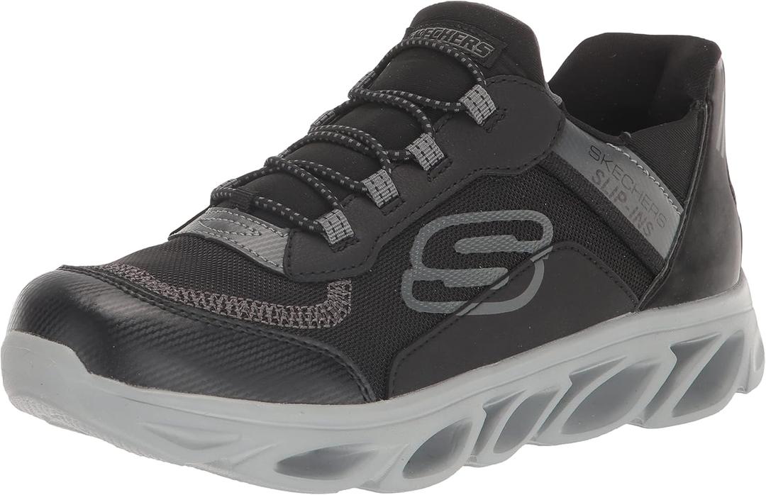Skechers Kid's Flex Glide Sneaker (13 Little Kid, Black/Charcoal)