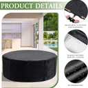 Round Hot Tub Cover,420D Polyester Waterproof Spa Covers for Hot Tub,Heavy Duty Oxford Inflatable Spa Cover,Swimming Pool Cover,UV Protection & Windproof (Black, 74.8''x27.5'')