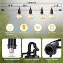 ZJOJO 200FT Outdoor String Lights, G40 Globe Outdoor Lights with 100 Shatterproof LED Bulbs 2700K, IP65 Waterproof Patio Light String Lights for Outside Backyard Porch Party