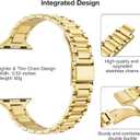 WFEAGL Thin Metal Bands Compatible with Apple Watch Band 42mm (Series 11 10) 41mm 40mm 38mm for Women, Slim Stainless Steel Wristbands for iWatch SE Series 9 8 7 6 5 4 3 2 1 (Gold)