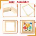 16 Pcs 4 Sets Stretcher Bars for Needlework Canvas Stretcher Bars 10 Different Size Combinations Embroidery Stretcher Bars for Cross Stitch Frame Set with Thumbtack and Remover Tool(Large Size)