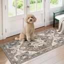 RUUGME Entryway 2x4 Runner Rug: Washable Vintage Rugs Low Pile Lightweight Stain Resistant Carpet for Kitchen Bedroom Non-Slip Soft Thin Floor Mat for Bathroom Laundry Room (Beige,2x4)