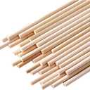 HOPELF 50PCS Dowel Rods Wood Sticks Wooden Dowel Rods - 1/4 x 17.5 Inch Bamboo Sticks - for CraftsHardwood Dowel Rod AssortmentWooden Rod Sticks Doweling Rods DIYers.