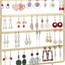 Jewelry Organizer, 5 Tiers Earring Organizer with 120 Holes for Storing and Displaying Earrings of Various Styles, Models and Sizes, Removable Wooden Base for Home and Store Use